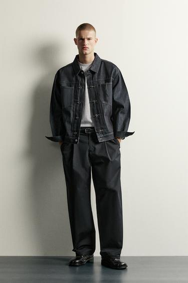 Zara Джинсовая куртка с плиссировкой