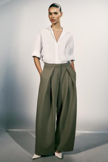 Zara Широкие брюки с защипами