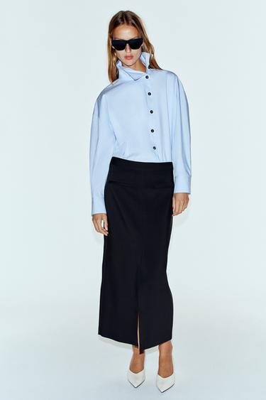 Zara Юбка миди с разрезом купить с доставкой.
