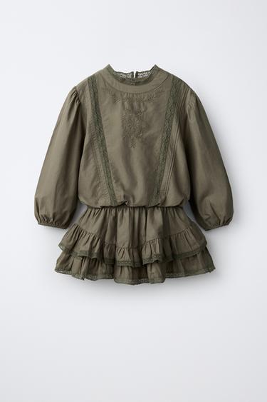 Zara Платье бохо с кружевом