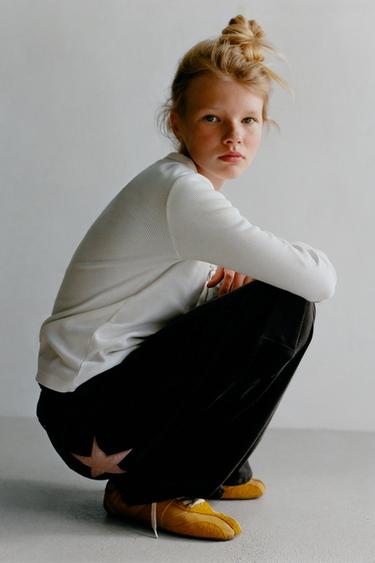 Zara Бархатные брюки широкого кроя со звёздами