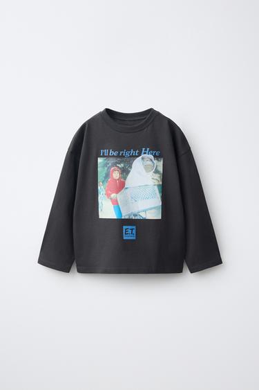 Zara Футболка с принтом «инопланетянин» E.T. с длинным рукавом