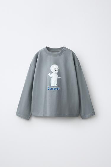 Zara Футболка с принтом CASPER с длинным рукавом купить с доставкой.