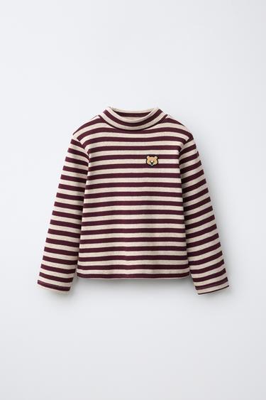 Zara Футболка с длинным рукавом и нашивкой в виде медведя