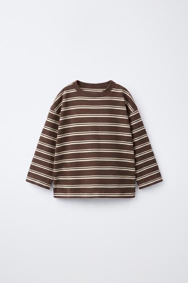 Zara Футболка с круглым вырезом и полосатым принтом