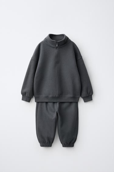 Zara Однотонный комплект: толстовка и джоггеры