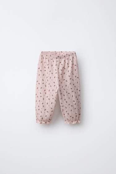 Zara Штаны с текстурным цветочным принтом