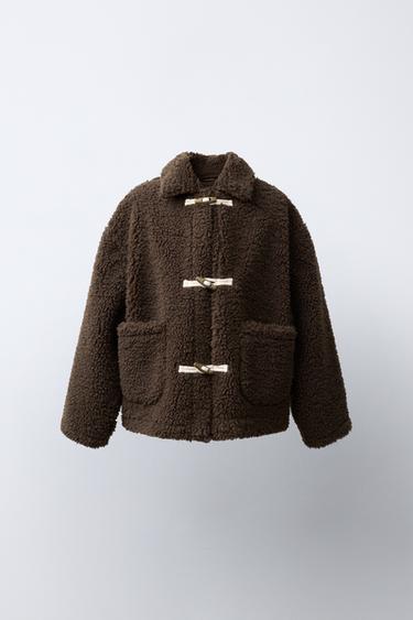 Zara Флисовая куртка с застёжкой лягушка