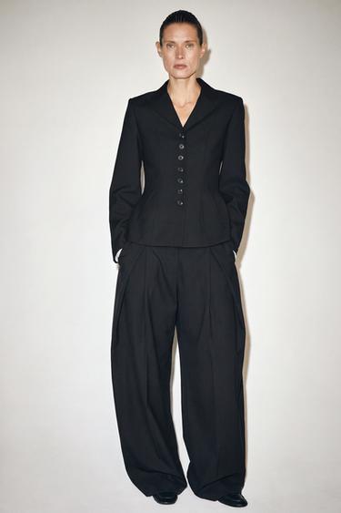 Zara Брюки с плиссировкой и высокой талией из коллекции ZW