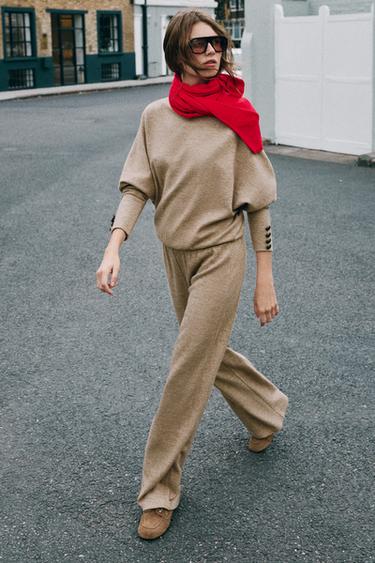 Zara Мягкие широкие брюки купить с доставкой.