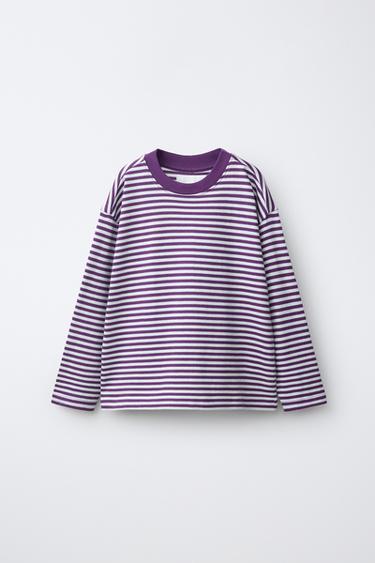 Zara Футболка в полоску с длинным рукавом
