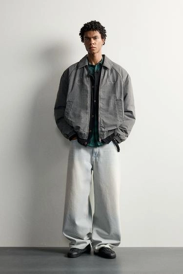 Стеганая куртка с вышивкой в стиле «washed»