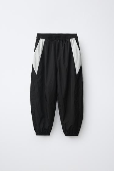 Zara Брюки из нейлона с контрастом