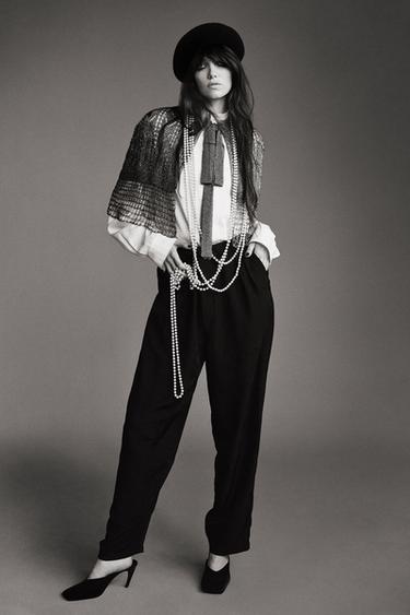 Zara Кожаные туфли-мюли на каблуке из коллекции ZW