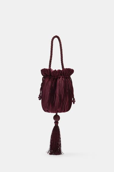 Zara Сумка-ведро с бахромой из коллекции ZW купить с доставкой.