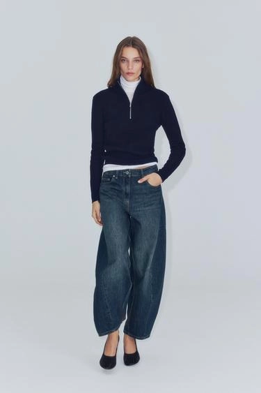 Джинсы Zara «Zw» с завышенной талией и книзу расширяющимися штанинами- Заказать в России