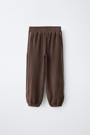 Zara Флисовые брюки с контрастной отделкой купить с доставкой.