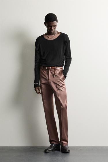 Zara Брюки прямого кроя из сатина