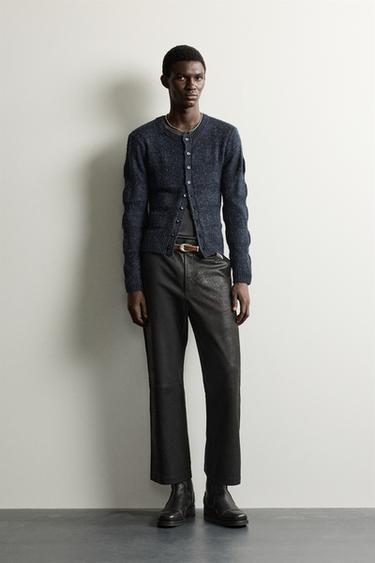 Zara Укороченный кардиган с ажурной вязкой