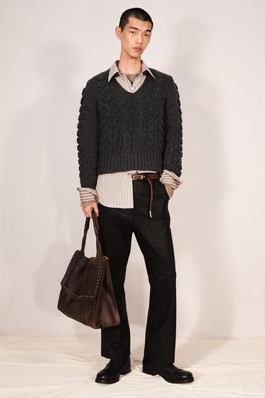 Zara Кожаная сумка через плечо с заклепками купить с доставкой.