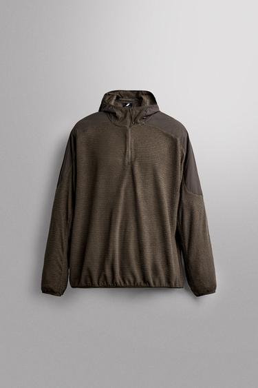 Zara Худи с текстурированной флисовой отделкой