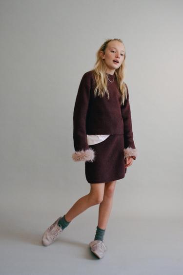 Zara Однотонная вязаная юбка