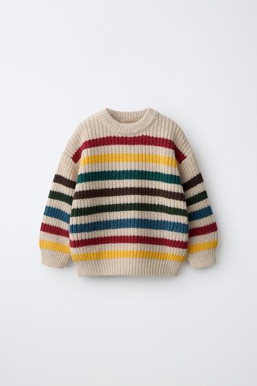 Zara Вязаный джемпер в полоску