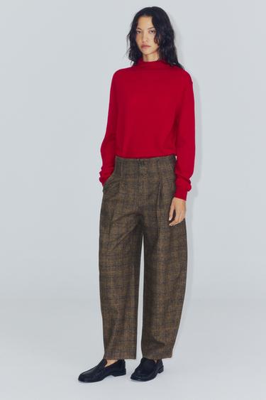 Zara Брюки из шерстяной смеси в клетку ZARA «ZW» купить с доставкой.