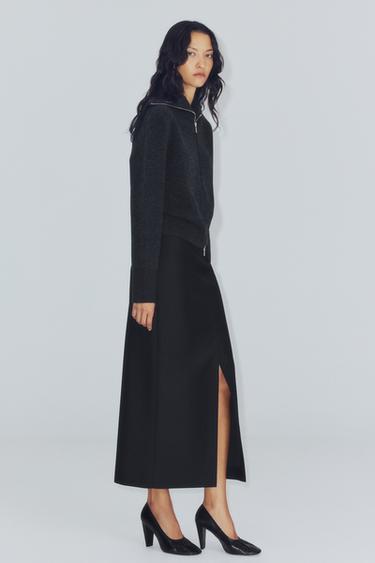 Zara Бомбер на молнии из 96% шерсти