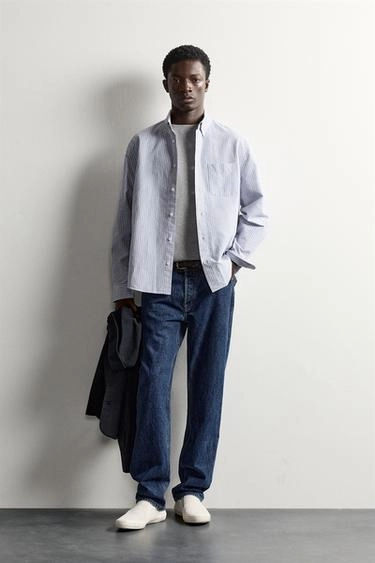 Рубашка regular fit из текстурированного хлопка оксфорд