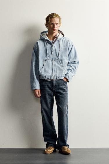 Zara Джинсовая куртка с капюшоном и лёгкой утеплённой подкладкой купить с доставкой.