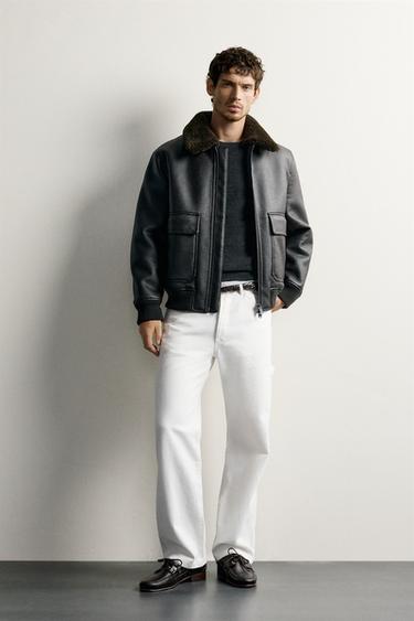 Zara Куртка с эффектом двусторонней кожи