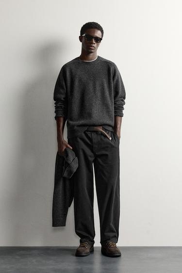 Zara Джемпер классического кроя из смеси хлопка и шерсти купить с доставкой.