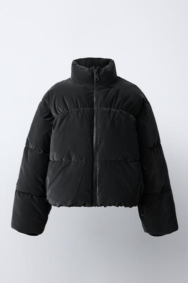 Zara Стеганая куртка с резиновым эффектом купить с доставкой.