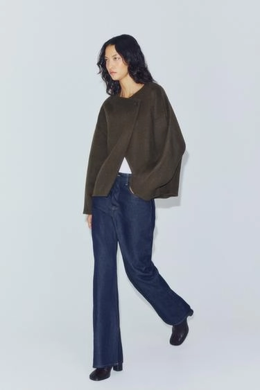 Короткое пальто из шерстяной смеси Zara «Zw»- Заказать в России