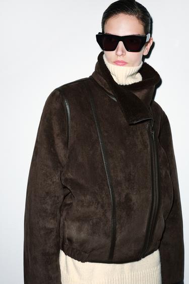 Zara Двусторонняя куртка из искусственного меха ZARA «ZW»