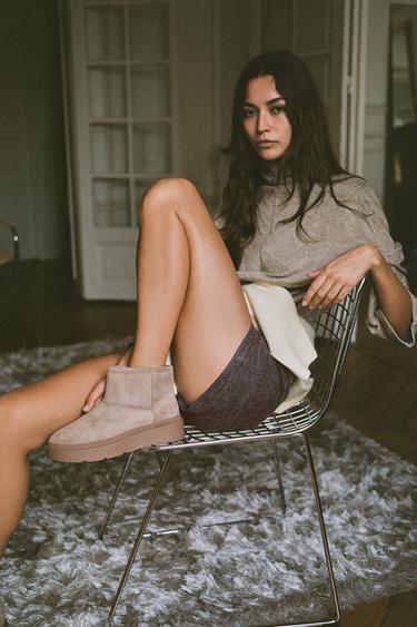 Zara Ботинки на шнурках с искусственным мехом купить с доставкой.