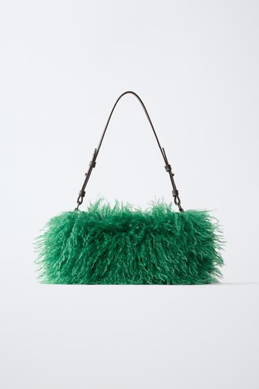 Zara Сумка через плечо с овчиной купить с доставкой.