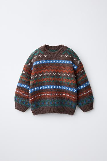Zara Джемпер из жаккардового трикотажа купить с доставкой.