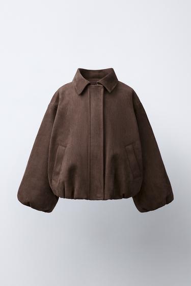 Zara Бомбер из искусственной замши