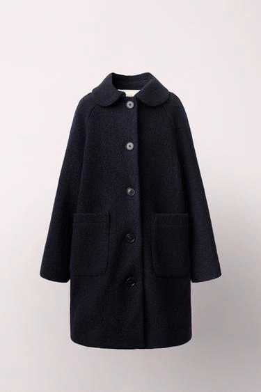 Длинное пальто из 100% шерсти caramel london x zara