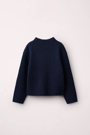 Вязаный джемпер из 100% шерсти с ребристой фактурой caramel london x zara