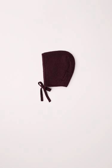 Шапка бини из 100% шерсти с трикотажным переплетением, коллекция caramel london x zara