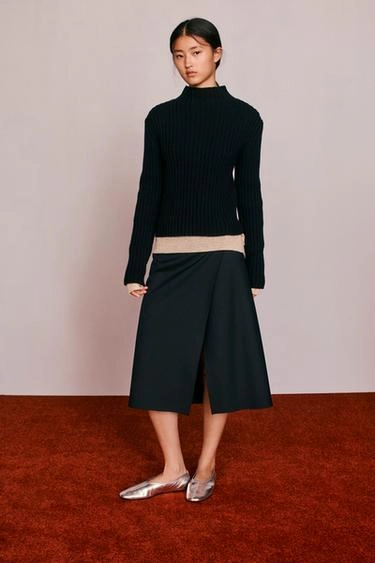 Ребристый джемпер из 100% шерсти caramel london x zara- Заказать в России