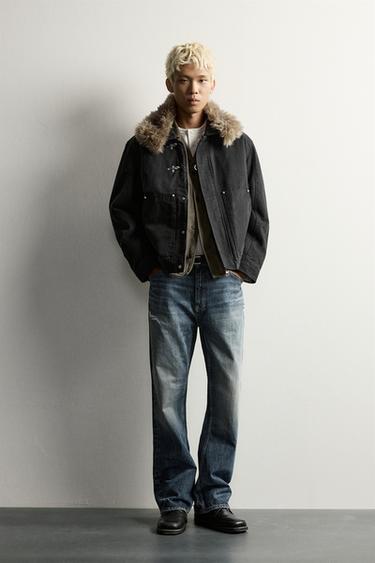 Zara Стёганая куртка с искусственным мехом на воротнике и застежками-лягушками купить с доставкой.