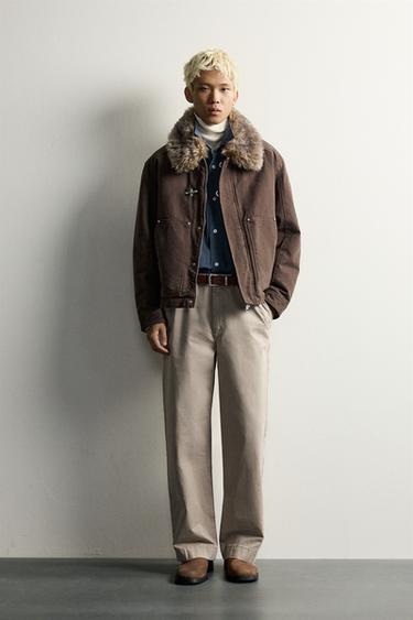 Zara Утеплённая куртка с искусственным мехом на воротнике и жабьими застёжками купить с доставкой.