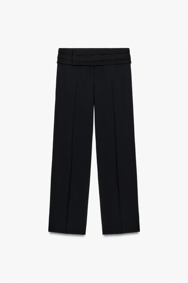 Zara Брюки с поясом-кумербанд из смесовой шерсти ZARA «ZW» купить с доставкой.