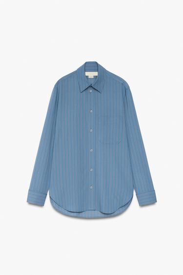 Zara Полосатая блузка с металлическими пуговицами из коллекции ZW купить с доставкой.