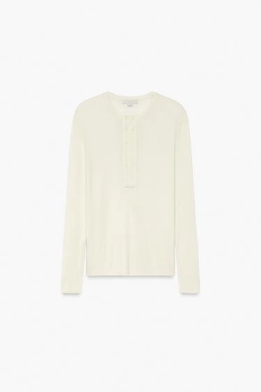 Джемпер henley из шерсти и шелка