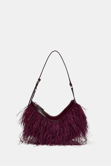 Zara Сумка на плечо с перьями